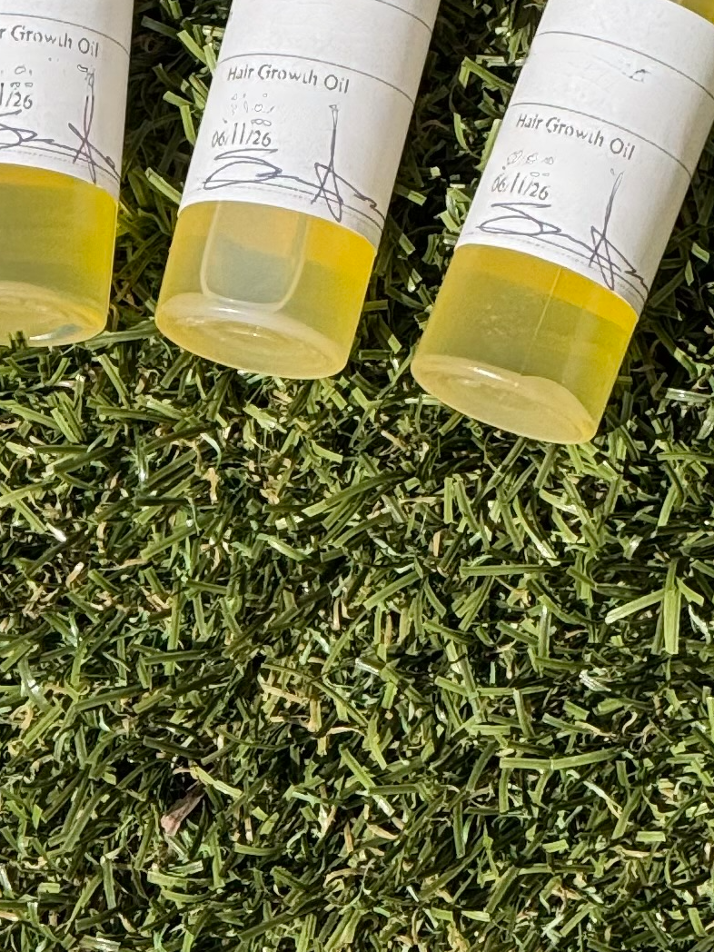 Hair growth oil samples in the sun